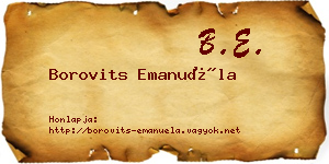 Borovits Emanuéla névjegykártya